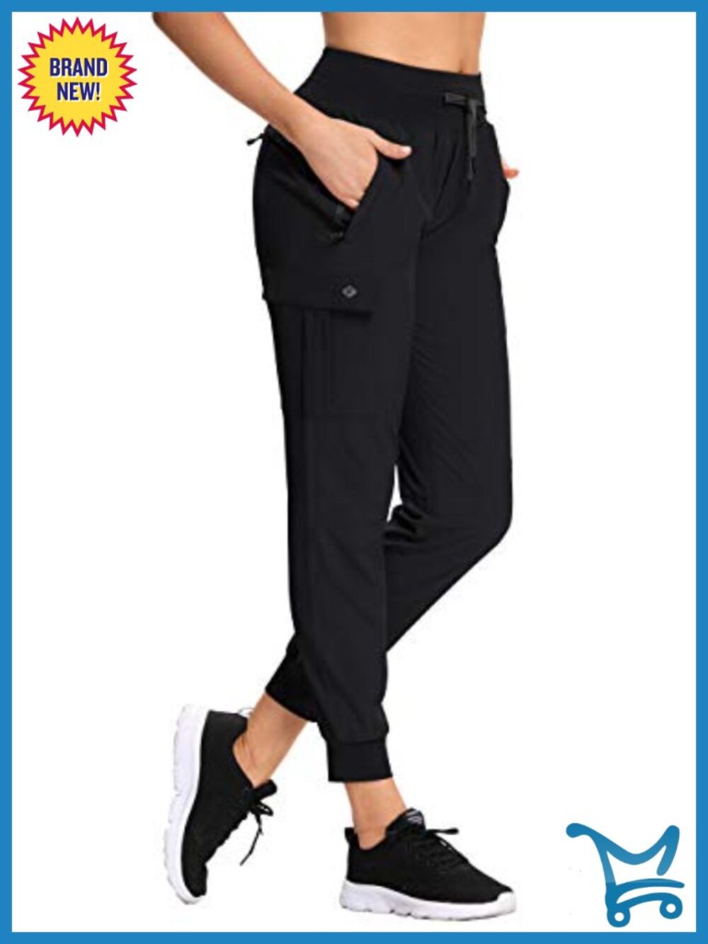 Hiking Pants Lightweight Joggers High Waist Quick Dry Travel Zipper Pockets